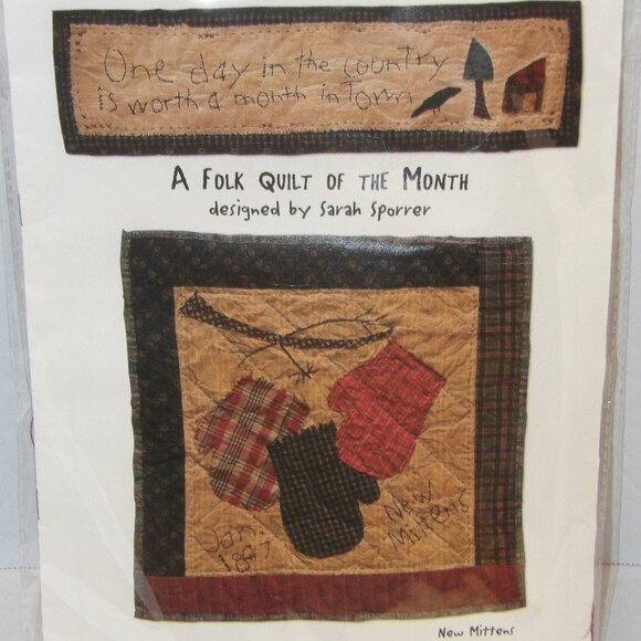 New Mittens Sarah Sporrer Indygo Junction Folk Quilt of the Month Quilt Kit - Picture 2 of 3